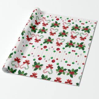 Papel De Presente Holly Jolly Candy Cane Hearts
