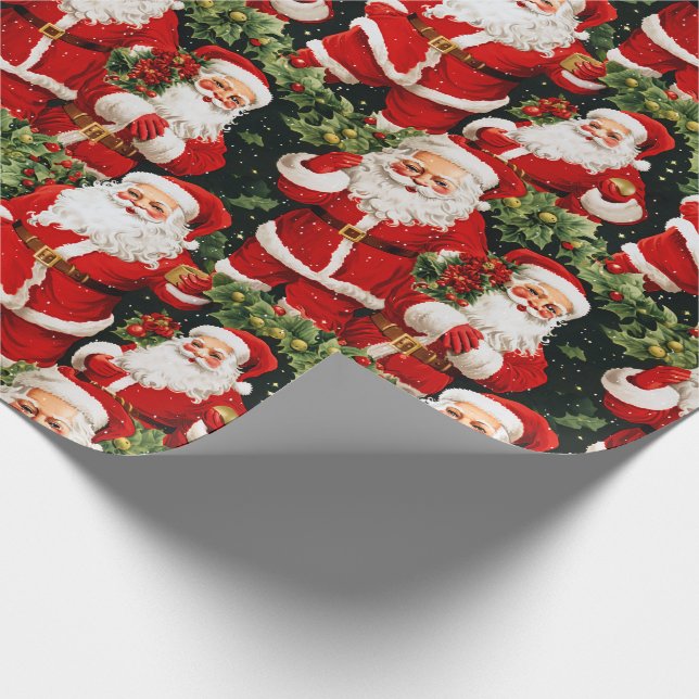 Papel De Presente Holly Jolly Retro Santas Wraping Paper (Ponta)