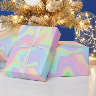 Papel De Presente Holográfico Pastel