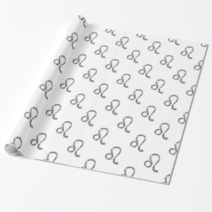Papel De Presente holograma Leo