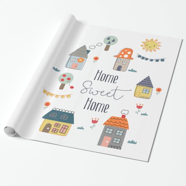 Papel De Presente Home Sweet Home (Desenrolado)