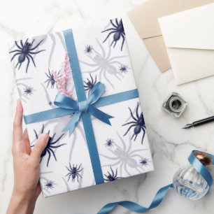 Papel De Presente Homem-Aranha Assustador do Dia das Bruxas - Branco