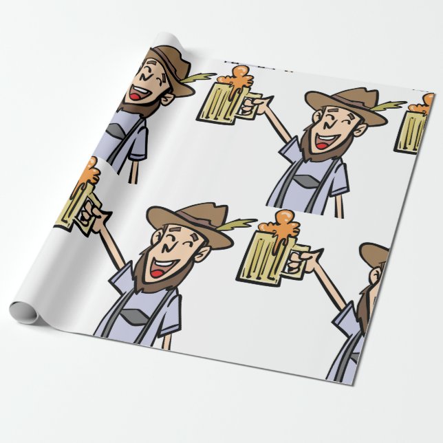 Papel De Presente Homem Com Cerveja (Desenrolado)