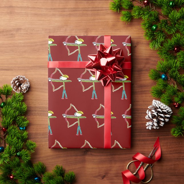 Papel De Presente Homem de Arco e Flecha (Presente de Natal)