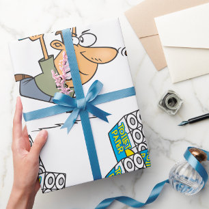 Papel De Presente Homem de Desenho Animado Engraçado em Compras Pâni
