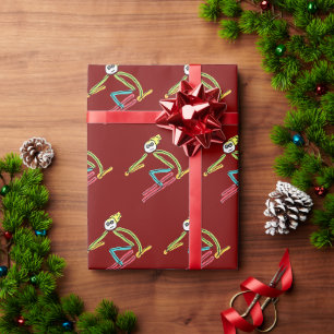 Papel De Presente Homem de Neve de Esqui