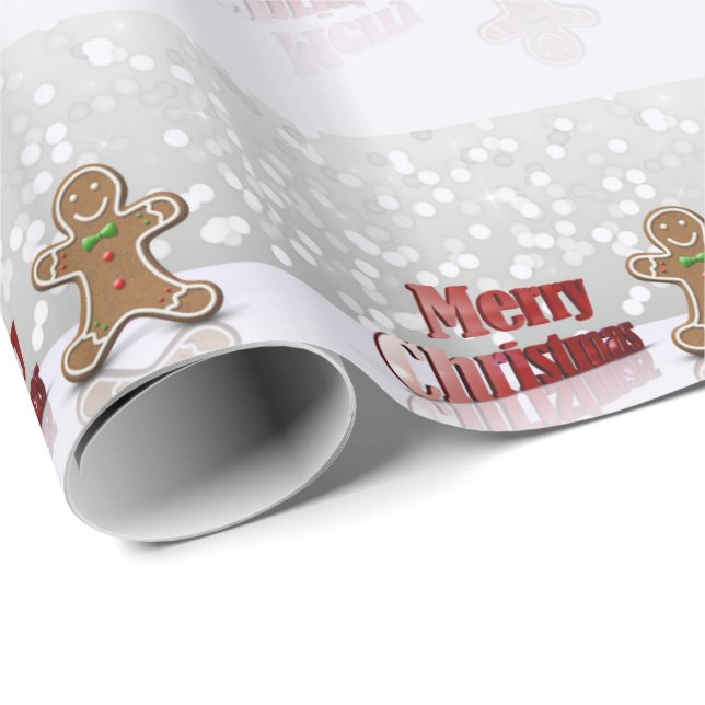 Papel De Presente Homem de pão-de-espécie do Feliz Natal (Ponta do rolo)