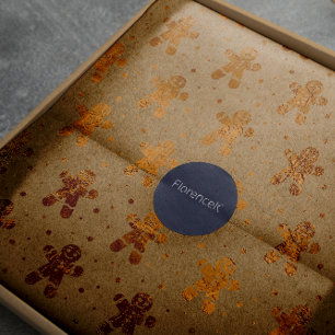 Papel De Presente Homem de pão-de-espécie Dourado Kraft do mel do