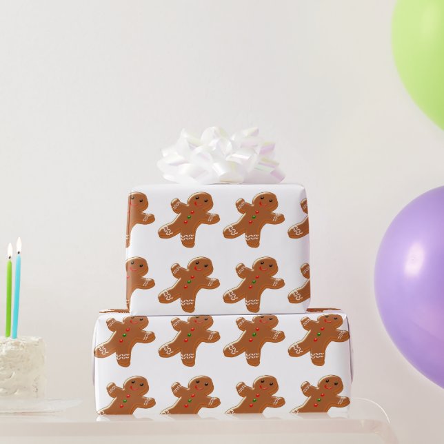 Papel De Presente Homem de Pão de Gengibre (Presentes para festas)