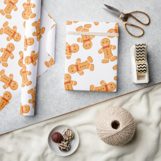 Papel De Presente Homem de pão-de-gengibre, branco (Artesanato)