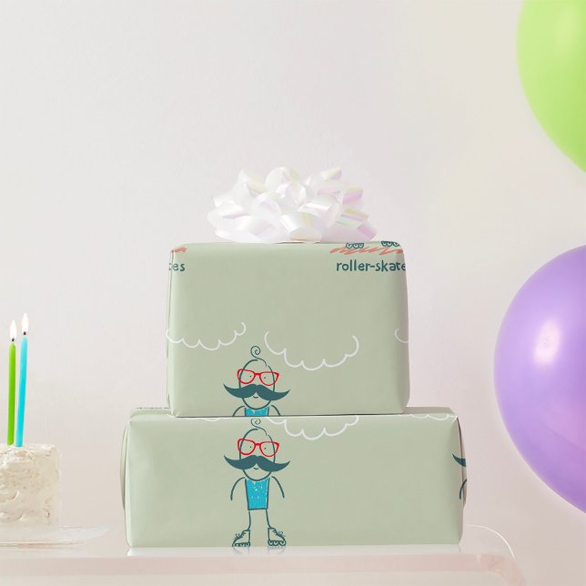 Papel De Presente Homem Em Rollerskates (Criador carregado)