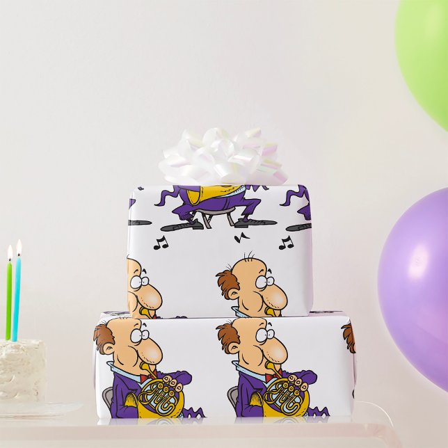 Papel De Presente Homem Jogando Um Corno Francês (Criador carregado)