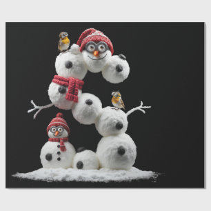 Papel De Presente Homem-Neve em forma de S