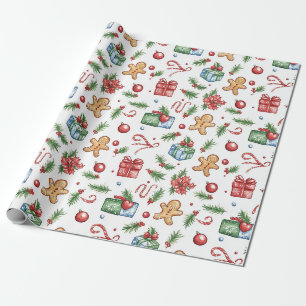 Papel De Presente Homem-pão de Natal bonito