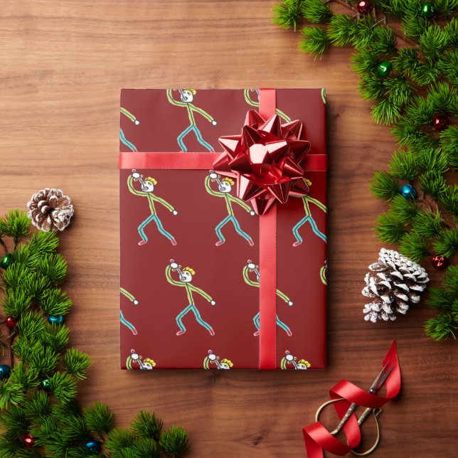 Papel De Presente Homem-Pau Engolindo Espada (Presente de Natal)