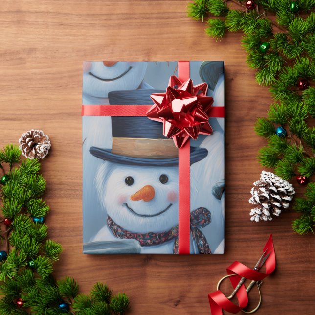 Papel De Presente Homens de Neve Envolvem (Presente de Natal)