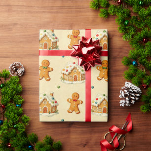 Papel De Presente Homens de Pão de Mel