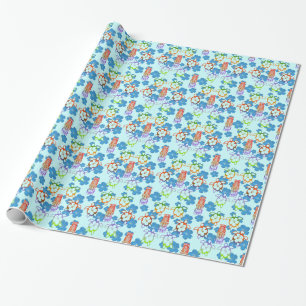Papel De Presente Honu e Tikis tropicais