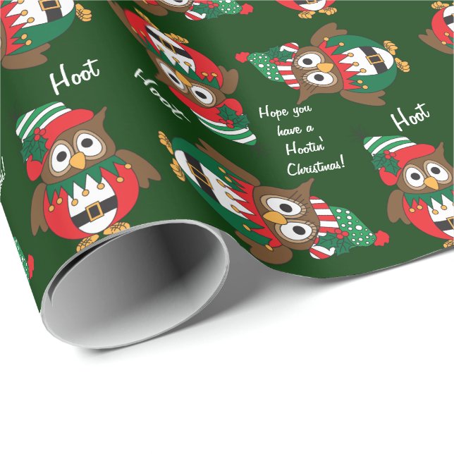 Papel De Presente Hootin'Owl Christmas (Ponta do rolo)