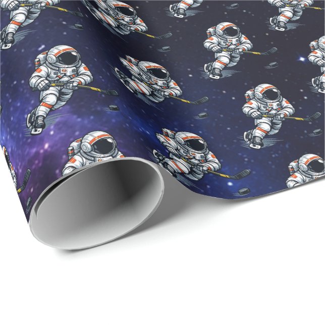 Papel De Presente Hóquei Astronauta (Ponta do rolo)
