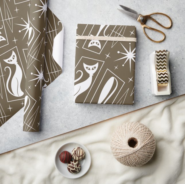 Papel De Presente Hora de Natal Moderno do século II do Cat. (Artesanato)