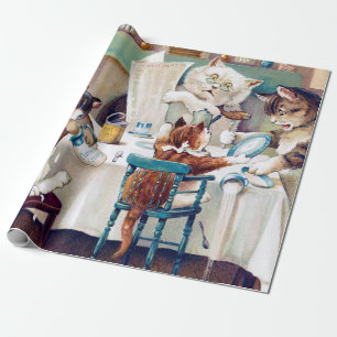 Papel De Presente Hora do Café da Manhã, Louis Wain
