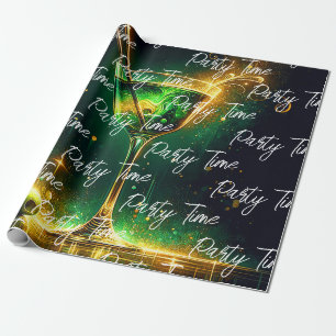 Papel De Presente Hora do Partido Trendy Neon Personalizada
