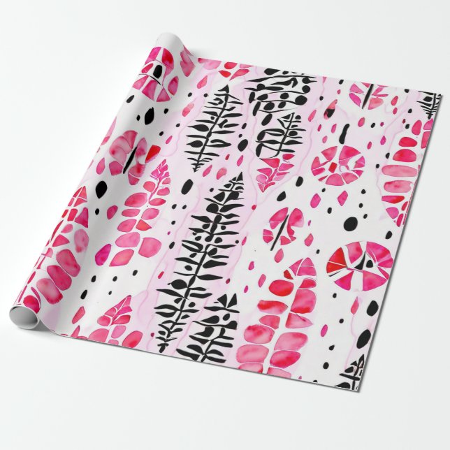 Papel De Presente Horizons rosa: Padrões nativos americanos (Desenrolado)