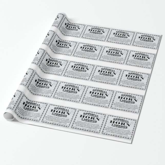 Papel De Presente Horn License (Desenrolado)