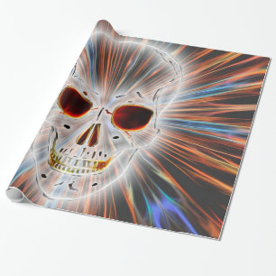 Papel De Presente Horror gótico do crânio