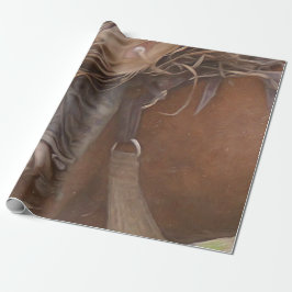 Papel De Presente Horse Brown Western Rodeo Cowboy