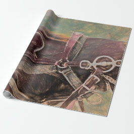 Papel De Presente Horse Western Rustic Country Vintage Art