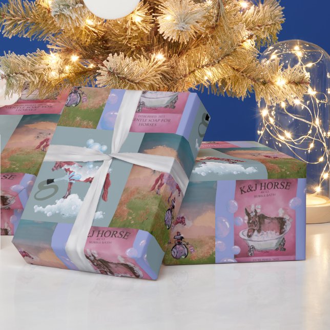 Papel De Presente horses bathing (Feriados)