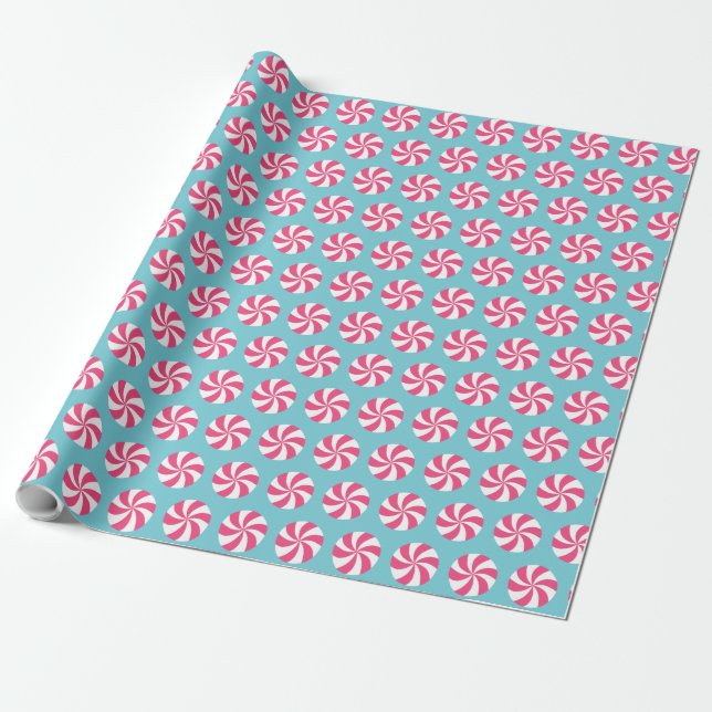 Papel De Presente Hortelã-Pimenta Rosa (Desenrolado)