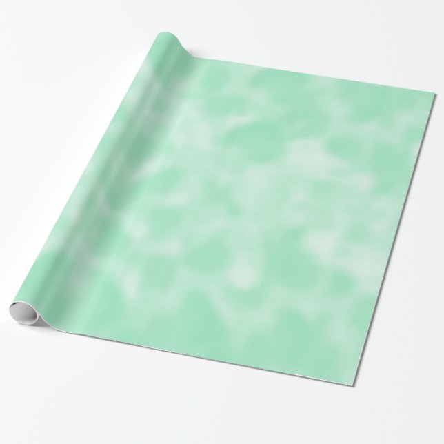 Papel De Presente Hortelã verde e branco Mottled (Desenrolado)