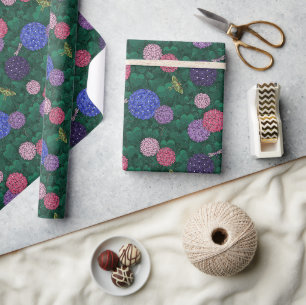 Papel De Presente Hortênsia de Mariposa Iluminada pelo Sol Jardim Pe