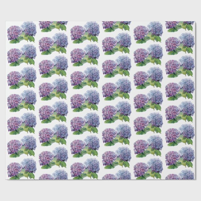 Papel De Presente Hortênsias Azuis (Aberto)