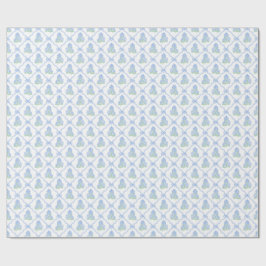 Papel De Presente Hortênsias Azuis e Verdes Elegantes