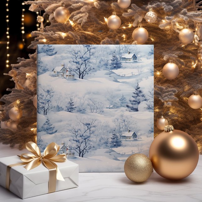Papel De Presente Horto de inverno Natal Branco Moderno (Criador carregado)