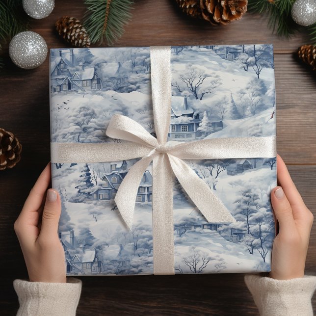 Papel De Presente Horto de inverno Natal Branco Moderno (Criador carregado)