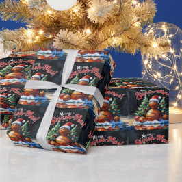 Papel De Presente Horto de Natal de basquete