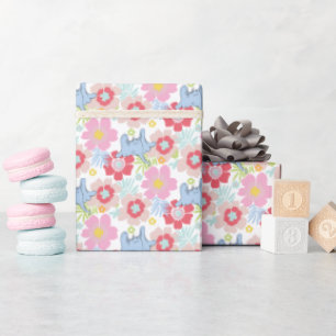 Papel De Presente Horton Ouve Um Quem   Padrão de Flor Pastel