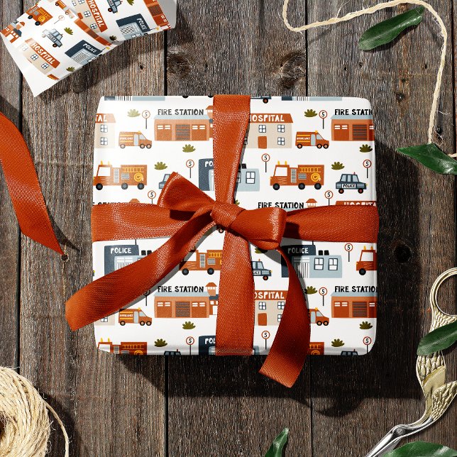 Papel De Presente Hospital, Incêndio, Padrão de Cidade Policial para (Criador carregado)