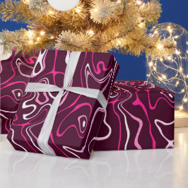 Papel De Presente Hot pink damascus abstract swirls cool pattern