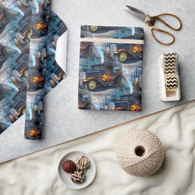 Papel De Presente Hot Rod legal 6 (Artesanato)