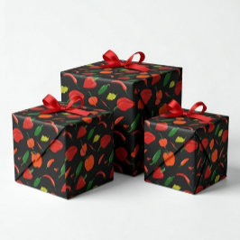 Papel De Presente Hot & Spicy Chili Peppers Wrapping Paper