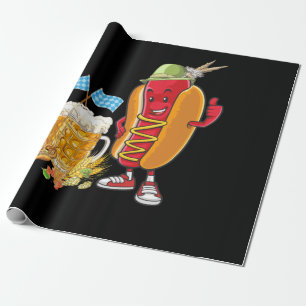 Papel De Presente Hotdog alemão Bavaria Flag Oktoberfest Wurst