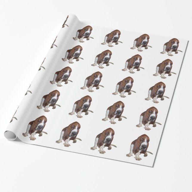 Papel De Presente Hound Basset (Desenrolado)
