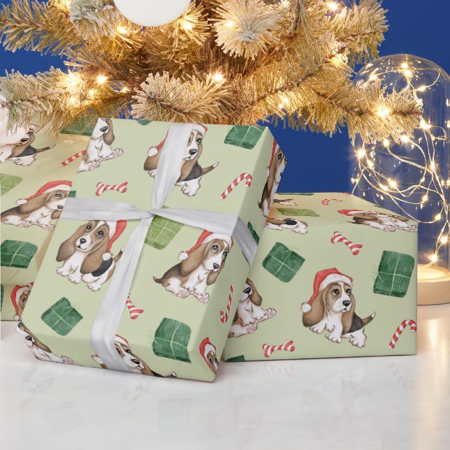 Papel De Presente Hound Dog Christmas (Feriados)
