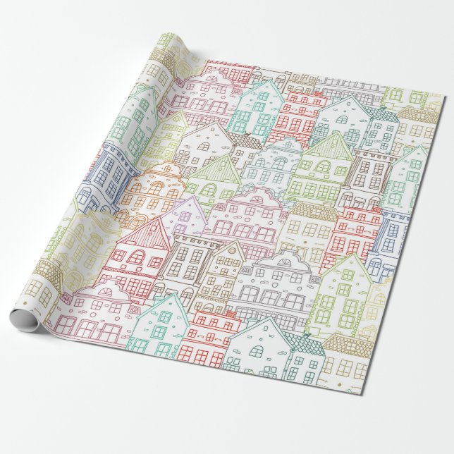 Papel De Presente House Pattern (Desenrolado)